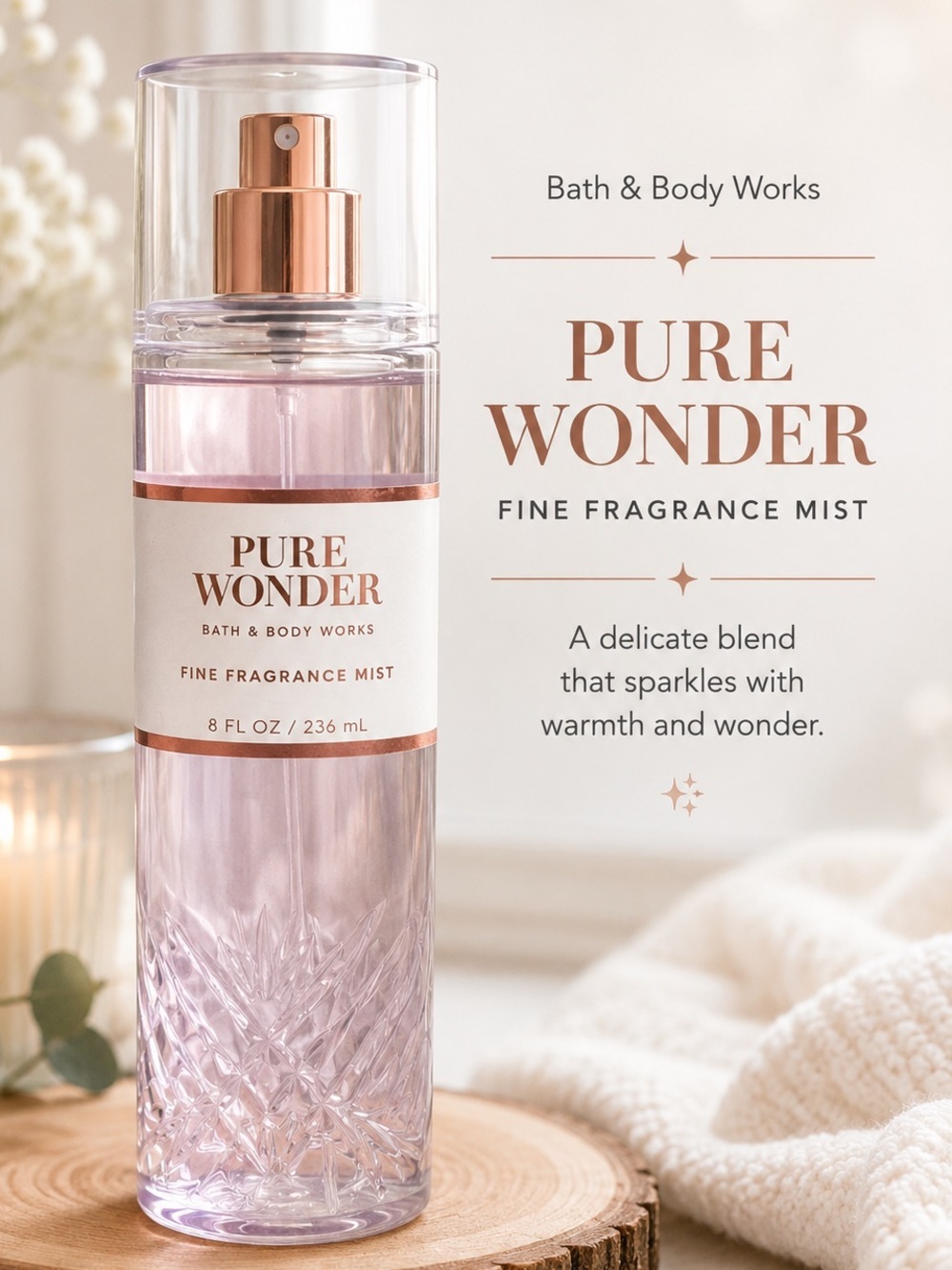 Bath & Body Works Pure Wonder Fine Fragrance Mist — Pink